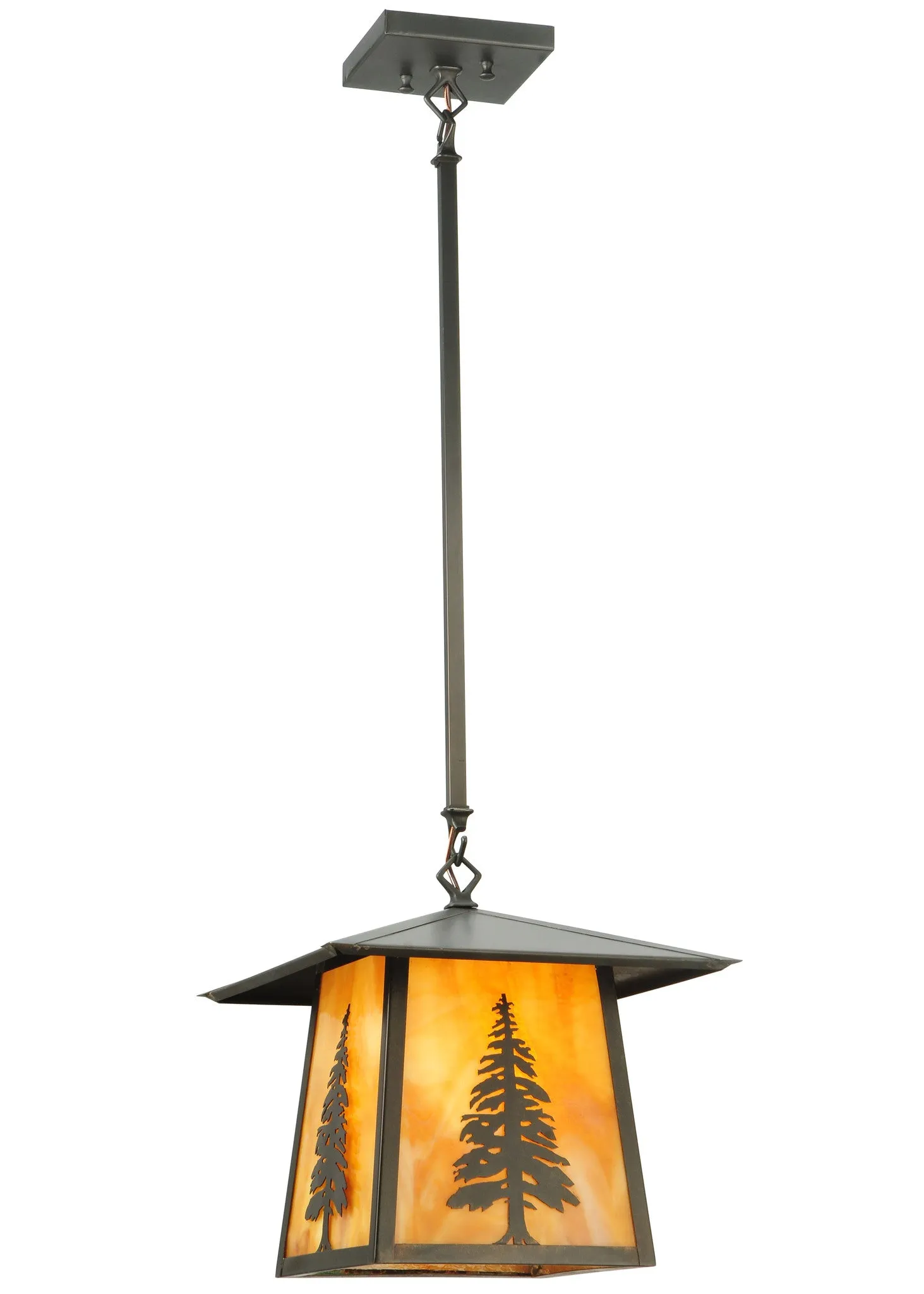 12"Sq Stillwater Tall Pine Outdoor Pendant