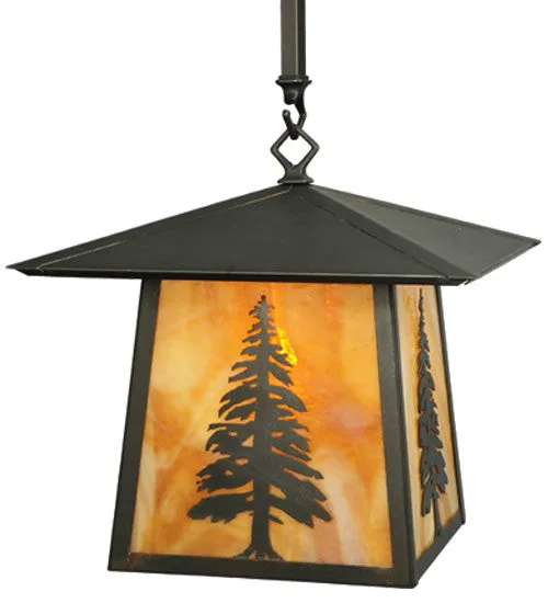 12"Sq Stillwater Tall Pine Outdoor Pendant