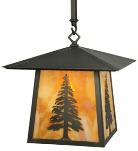 12"Sq Stillwater Tall Pine Outdoor Pendant