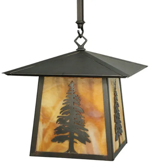 12"Sq Stillwater Tall Pine Outdoor Pendant