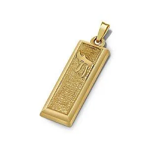 14K Elegant Mezuzah Pendant - Chai
