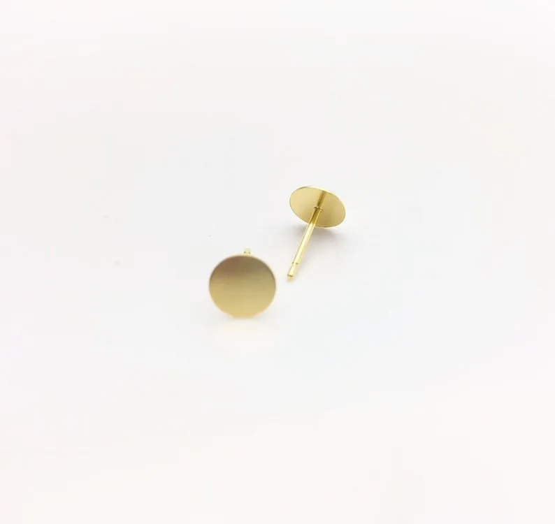 14k Gold Filled 6mm Pad Earrings, 14k GF
