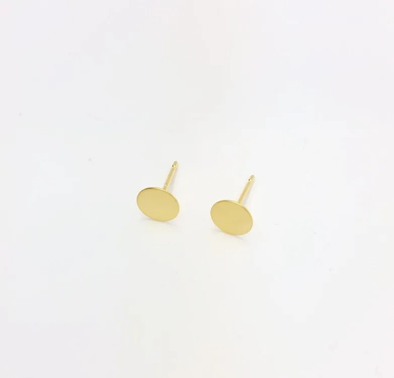14k Gold Filled 6mm Pad Earrings, 14k GF