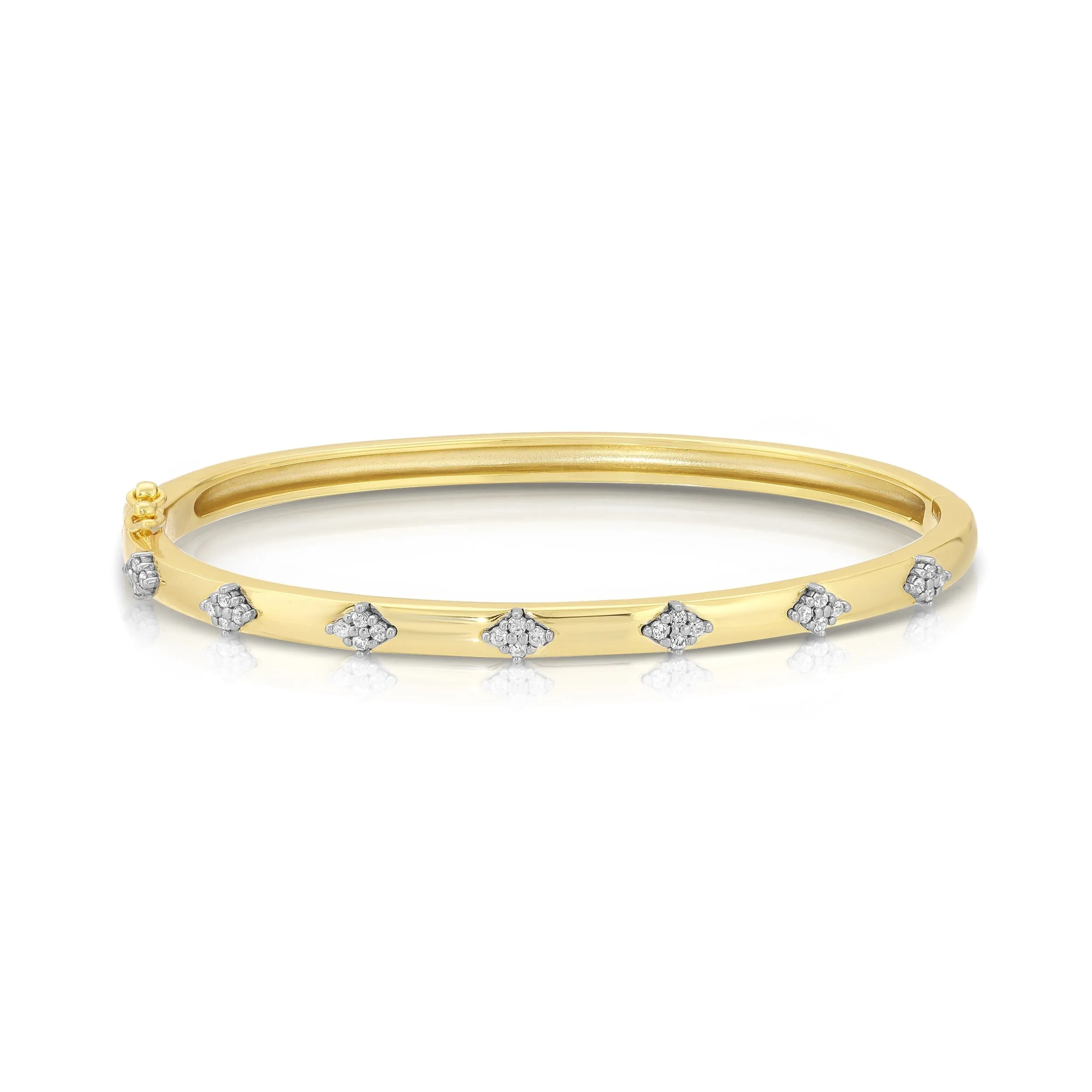 14K Gold Plated Sterling Silver Pave Findings Bracelet