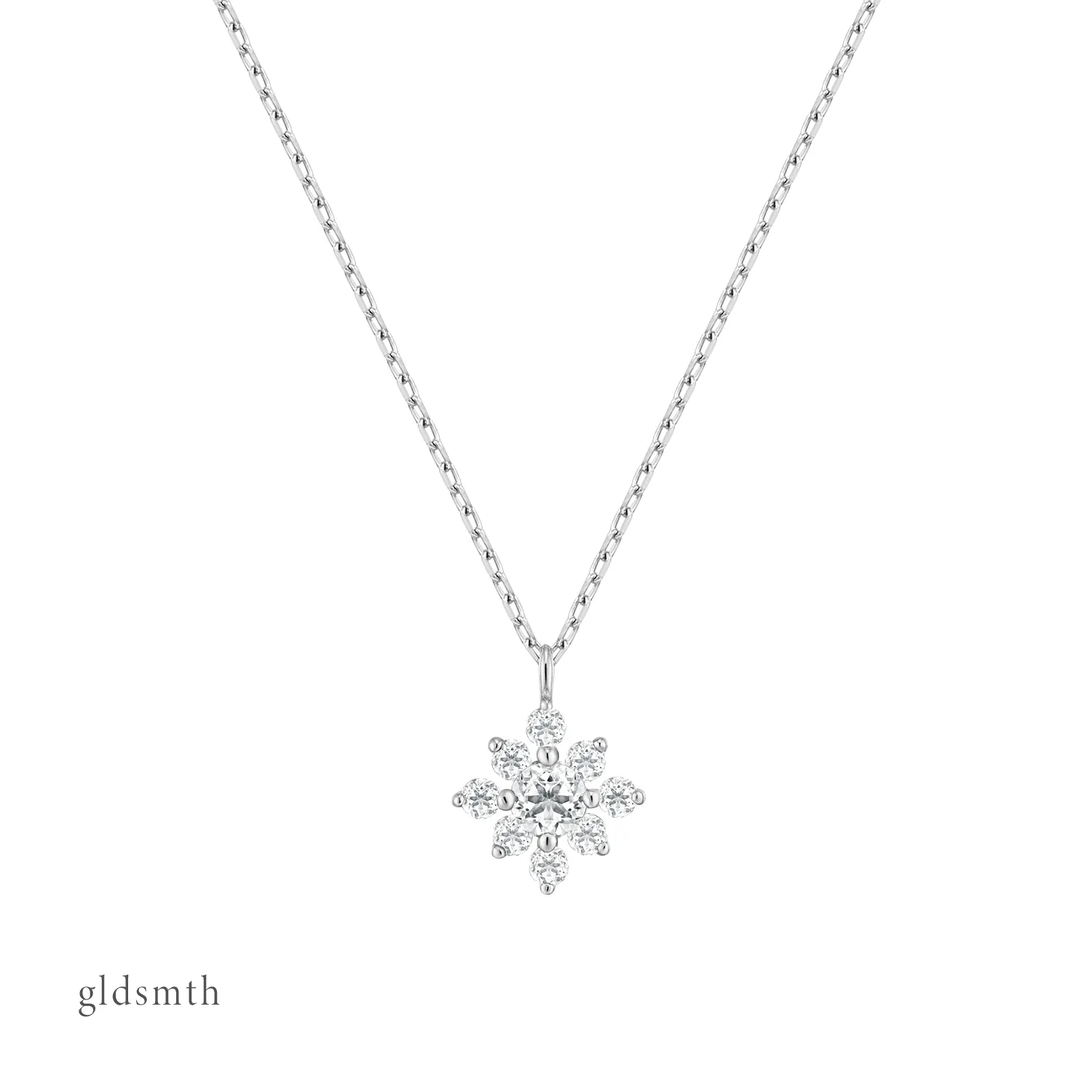 14k White Gold Corinne White Topaz Necklace