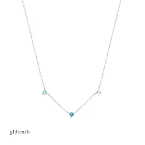 14k White Gold Florence Blue Topaz Necklace