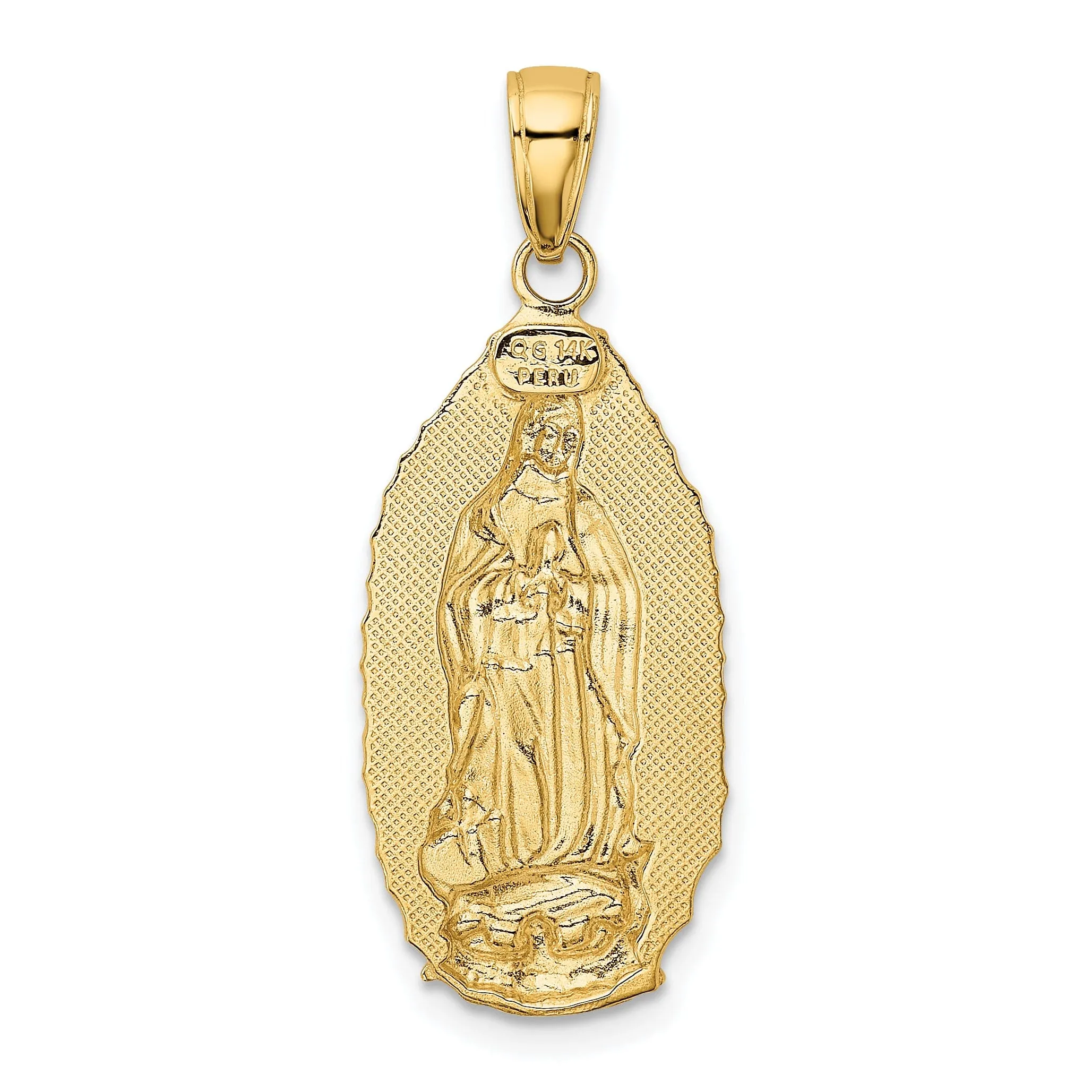 14k Yellow Gold Guadalupe Oval Pendant