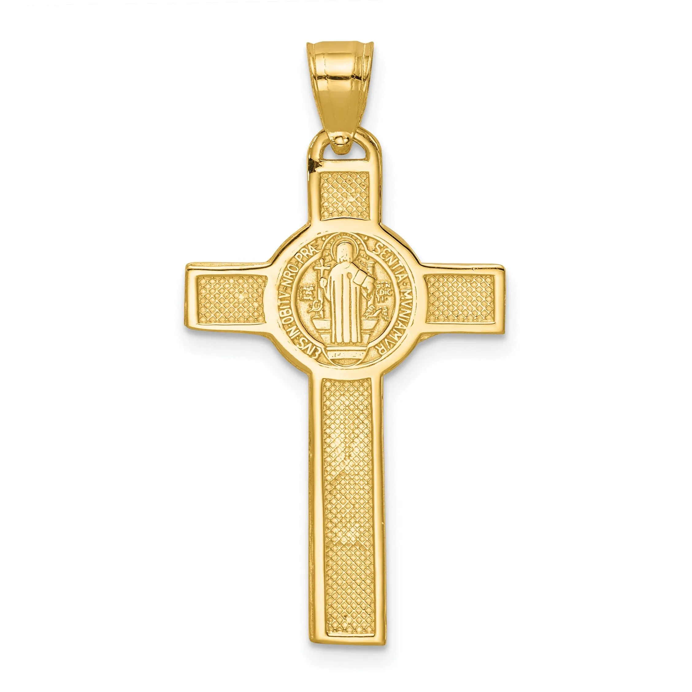 14k Yellow Gold San Benito Crucifix Pendant