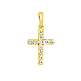 14KY 11RD0.25CT CROSS  PENDANT (118P416075Y14-CR)
