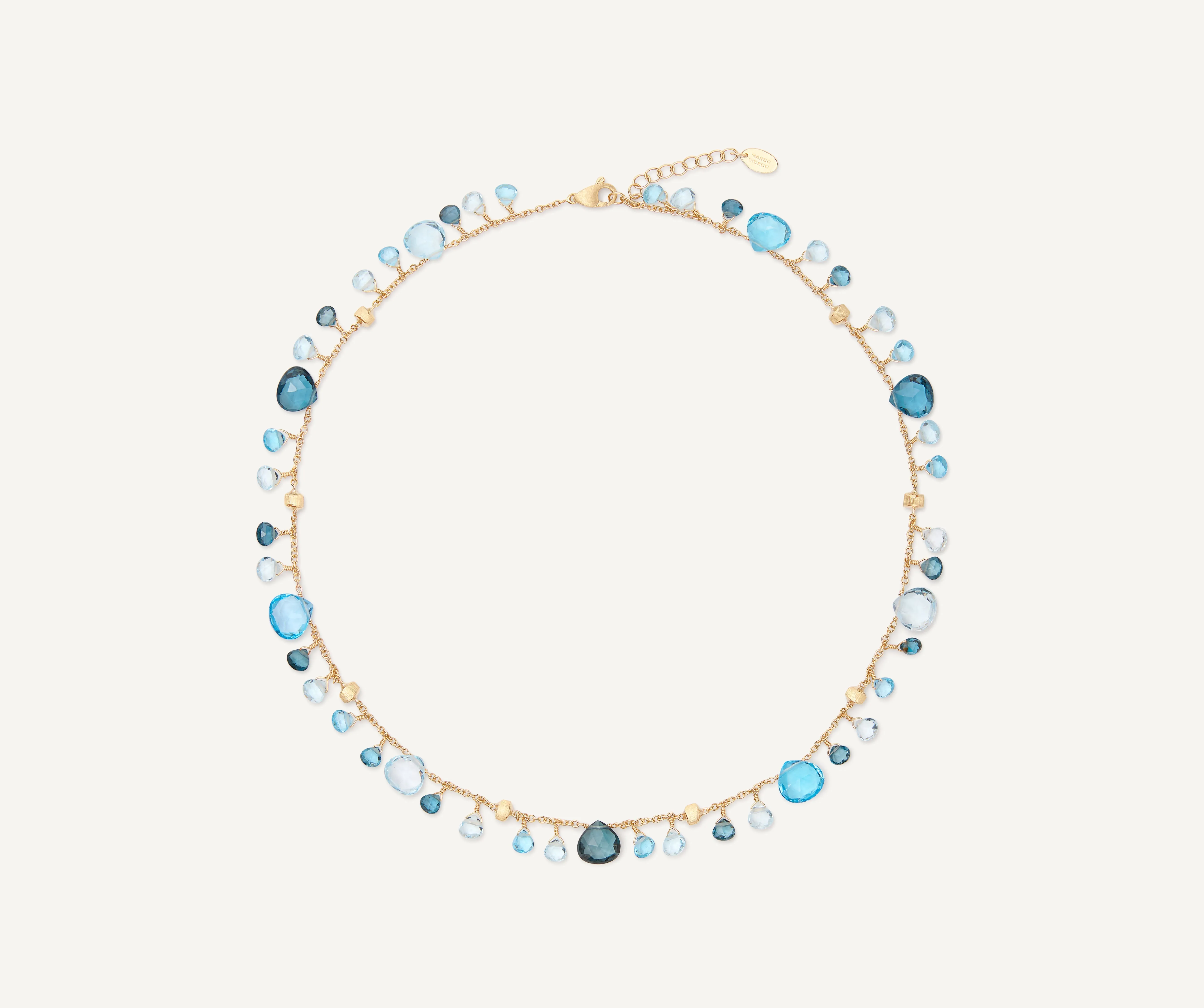 18K Yellow Gold Mixed Topaz Single-Strand Necklace
