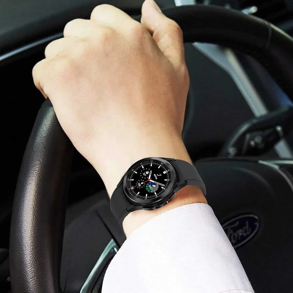 20mm Samsung Galaxy Watch 4 | NO GAP Silicone Watch Band Strap  | Black