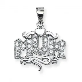 Acotis Silver Pendant Mum Zirconia G6337