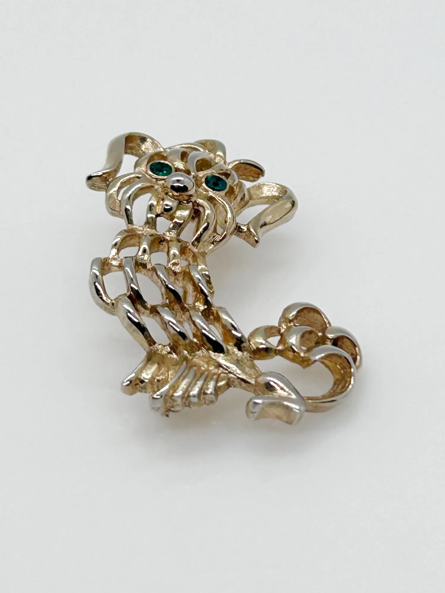 Adorable Avon Green-Eyed Vintage Dog Brooch