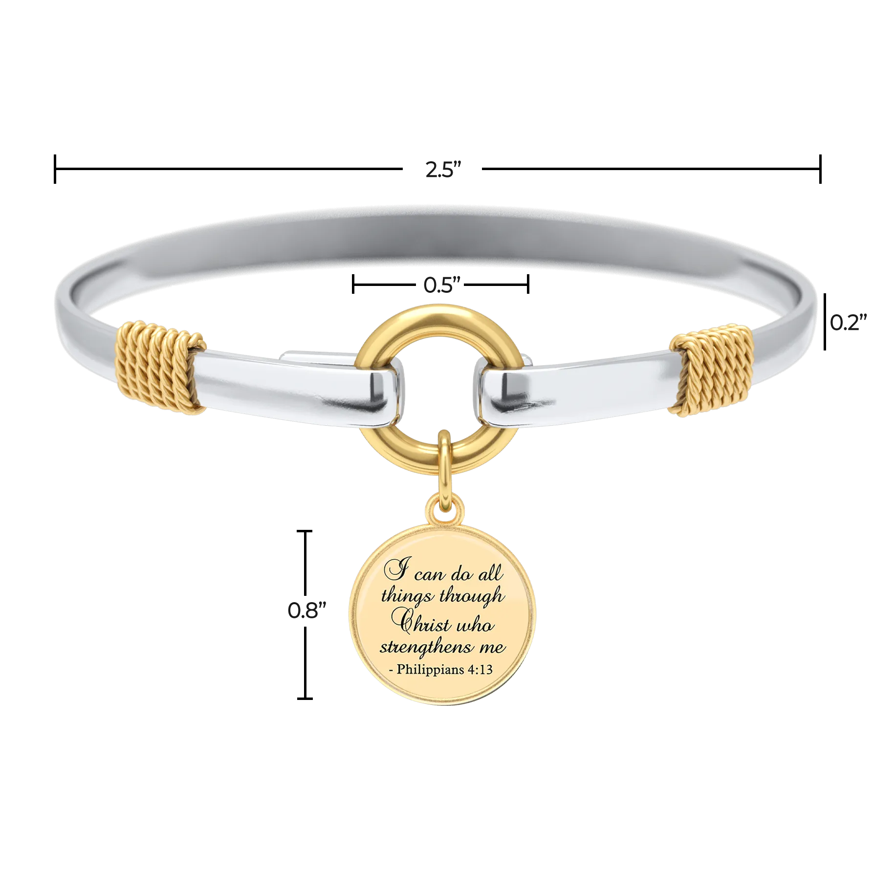 All Things Through Christ - Two-Tone Custom Charm Bracelet