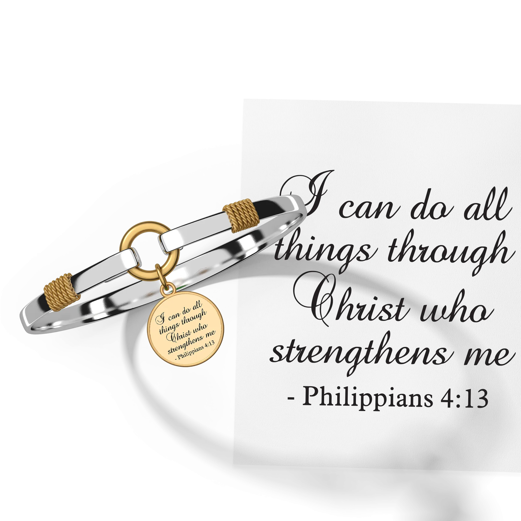 All Things Through Christ - Two-Tone Custom Charm Bracelet