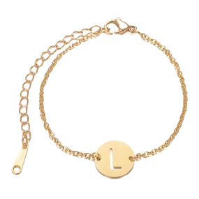 Alphabet Bracelet Gold Plated - Letter L