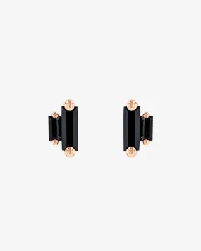 Amalfi Double Stack Black Mix Studs