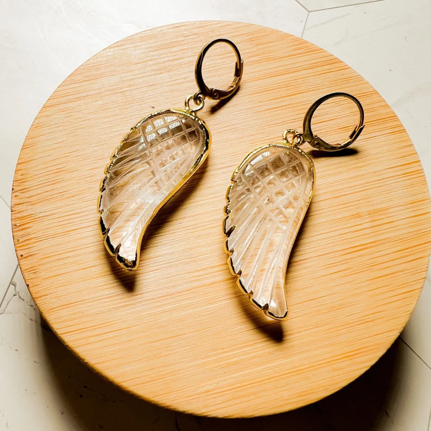 Angelica : Angel Wing Gemstone Earring