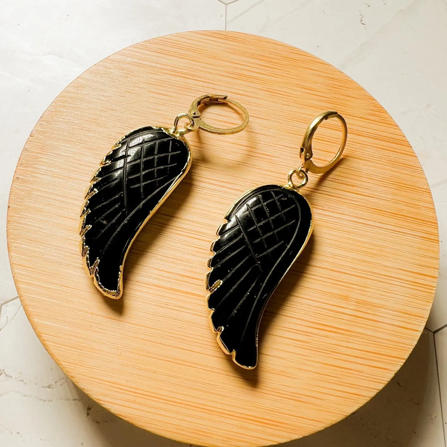 Angelica : Angel Wing Gemstone Earring