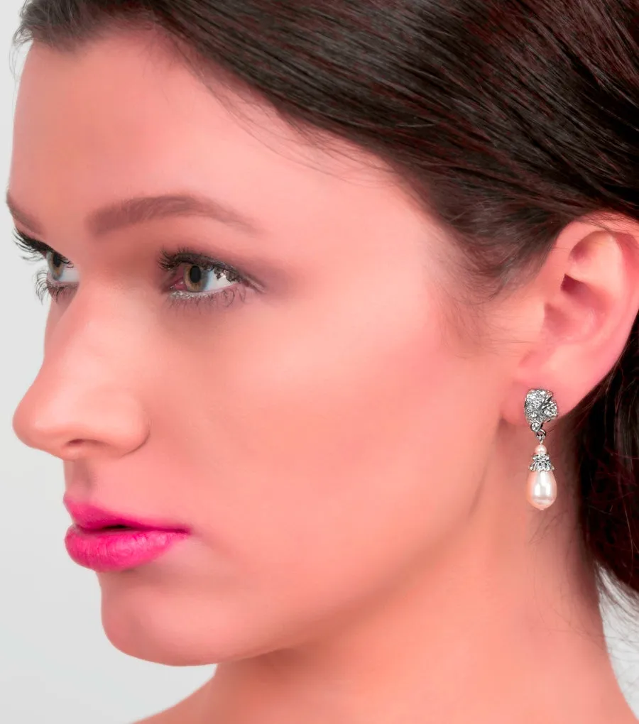 Antique Inspired Pearl Drop Earrings