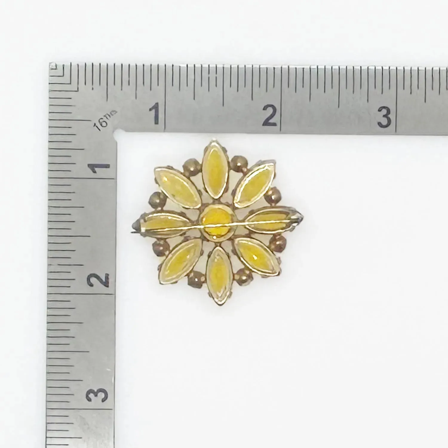 Antique Open Back Golden Stone Brooch