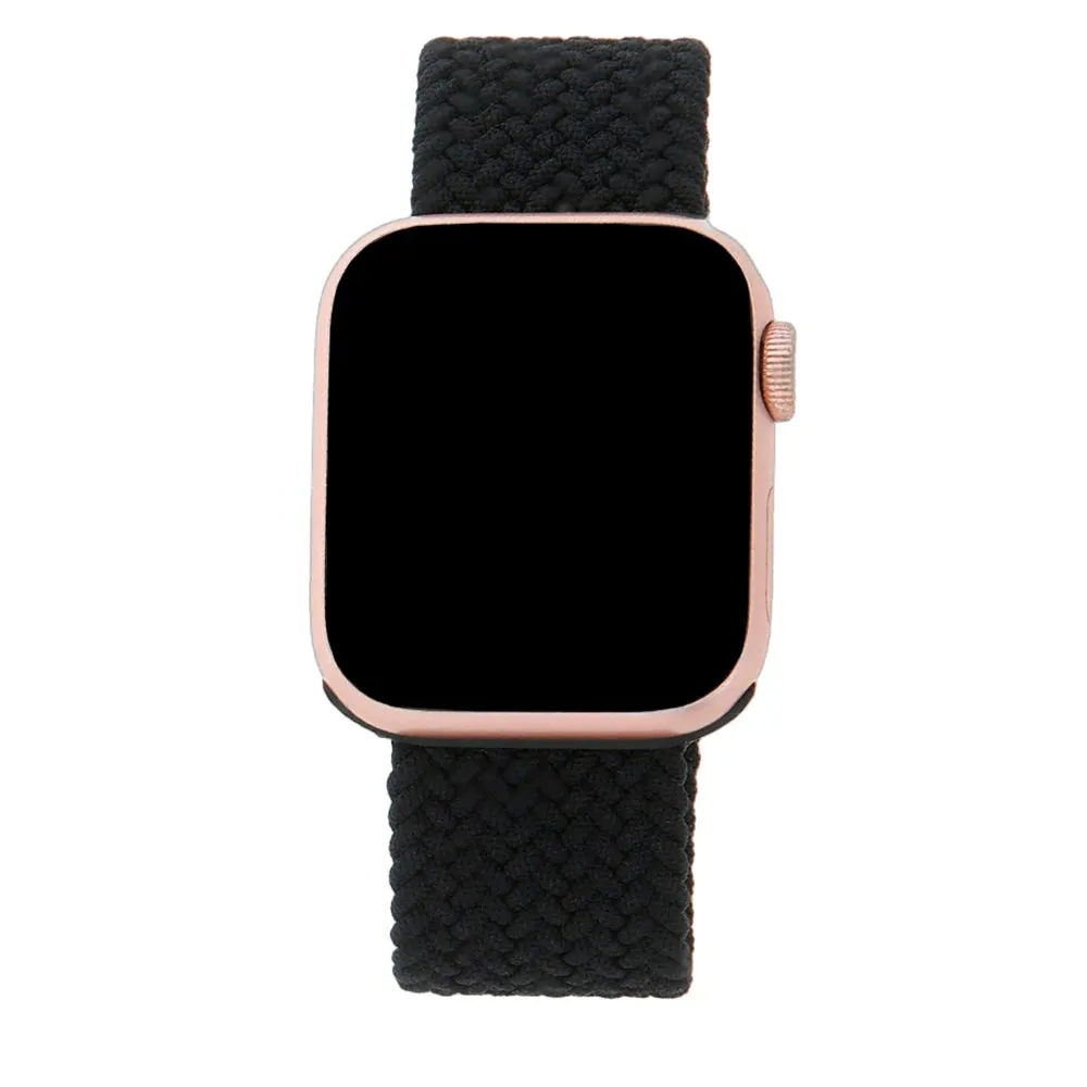 Apple Watch (38/40/SE/41/42mm) Elastisk Stof Rem - Str. S - Sort