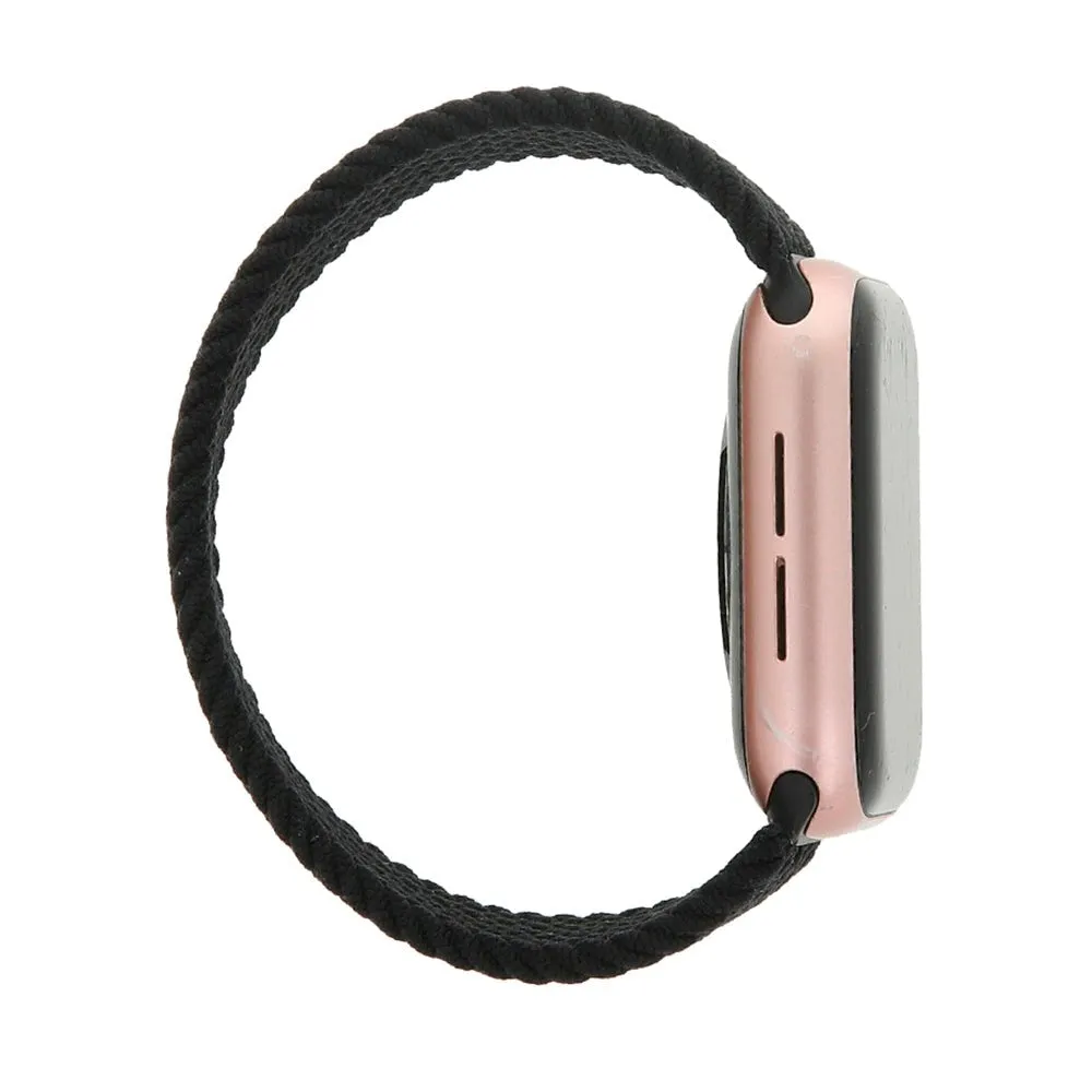 Apple Watch (38/40/SE/41/42mm) Elastisk Stof Rem - Str. S - Sort