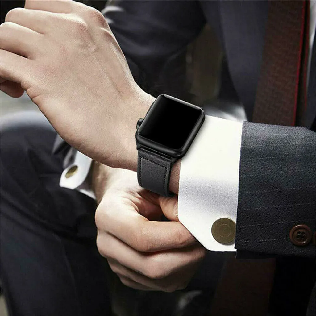 Apple Watch 41mm / 40mm / 38mm | Leather Watch Band Strap | Dark Brown