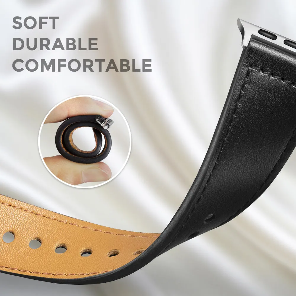 Apple Watch 41mm / 40mm / 38mm | Leather Watch Band Strap | Dark Brown