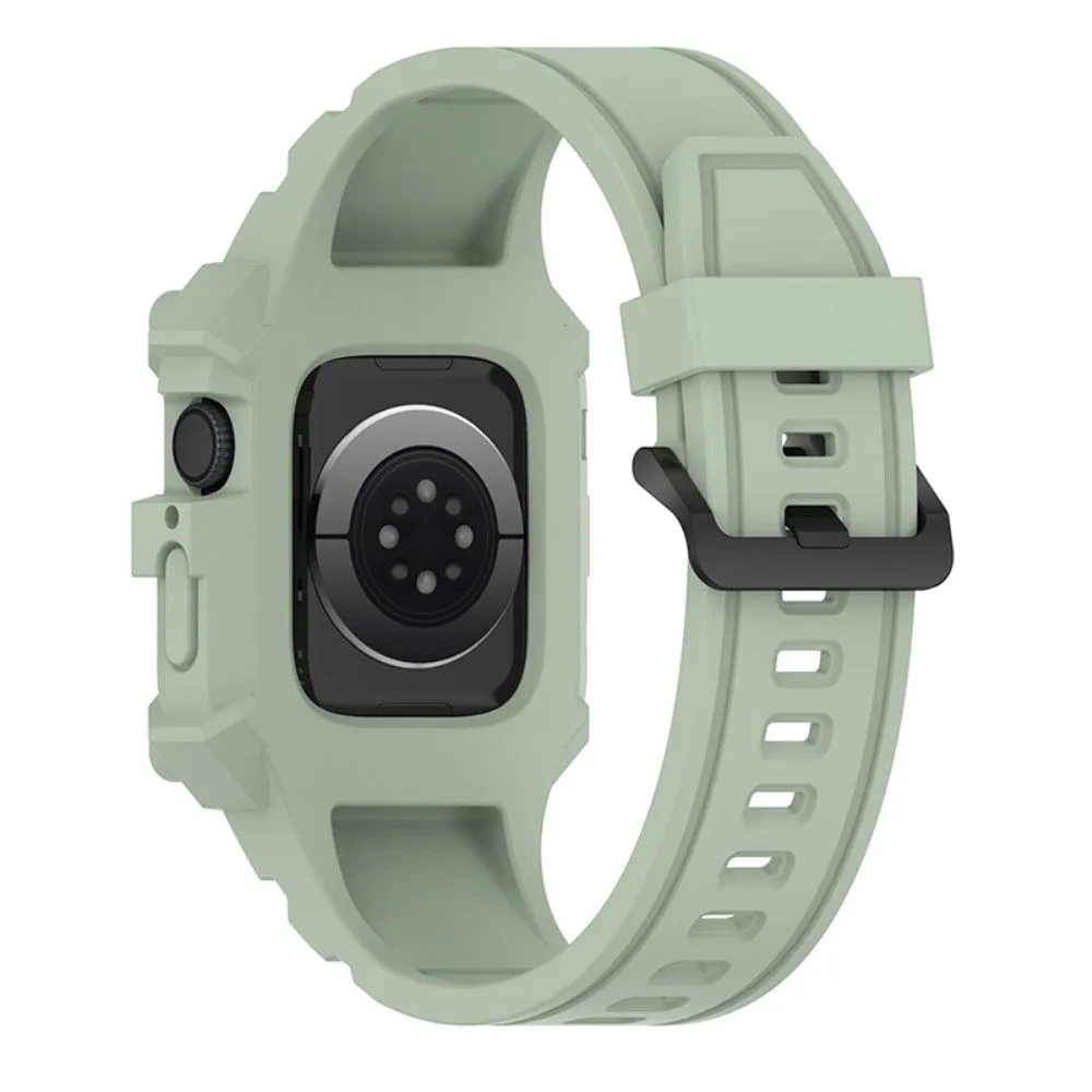 Apple Watch (41mm) cool silicone watch strap with cover - Light Green