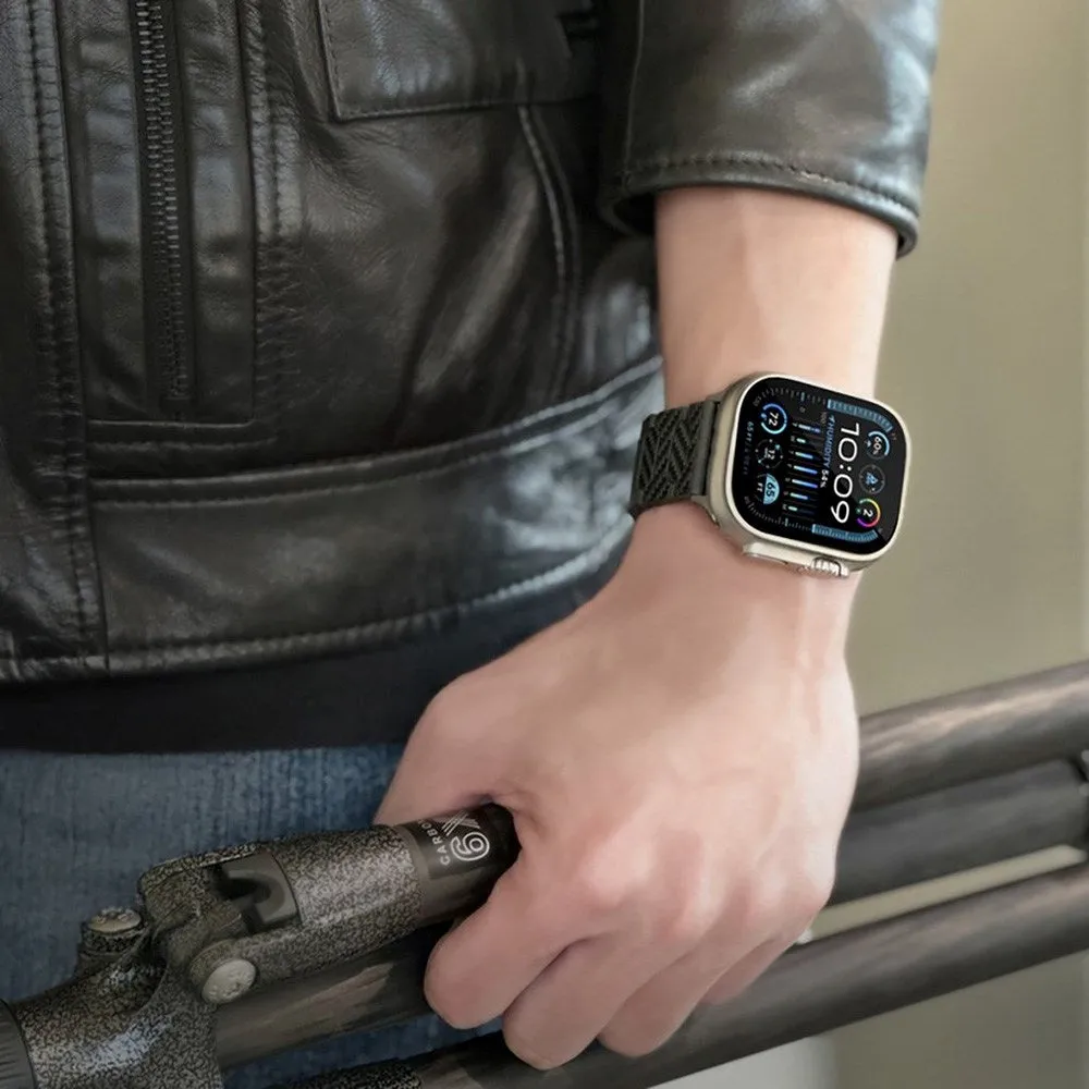 Apple Watch (42/44/SE/45/49MM) Just Mobile Ægte Kulfiber Rem - Sort