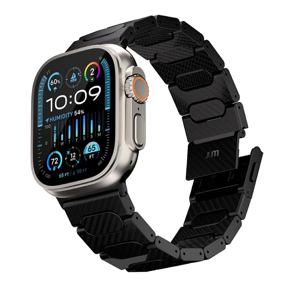 Apple Watch (42/44/SE/45/49MM) Just Mobile Ægte Kulfiber Rem - Sort