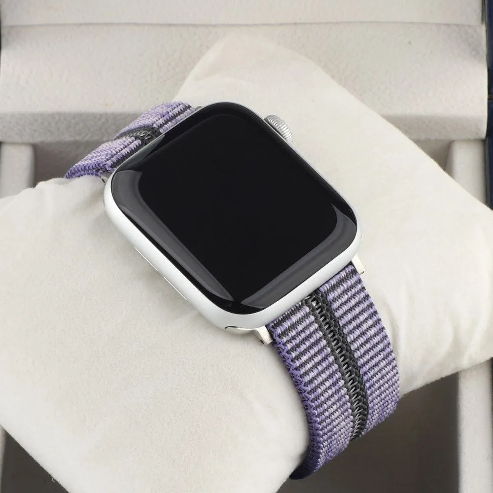 Apple Watch (45mm) stripe nylon watch strap - Purple