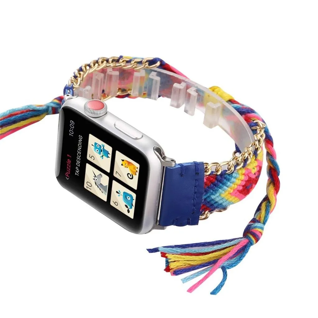 Apple Watch Series 4 44mm fashionable woven watch band - Blue