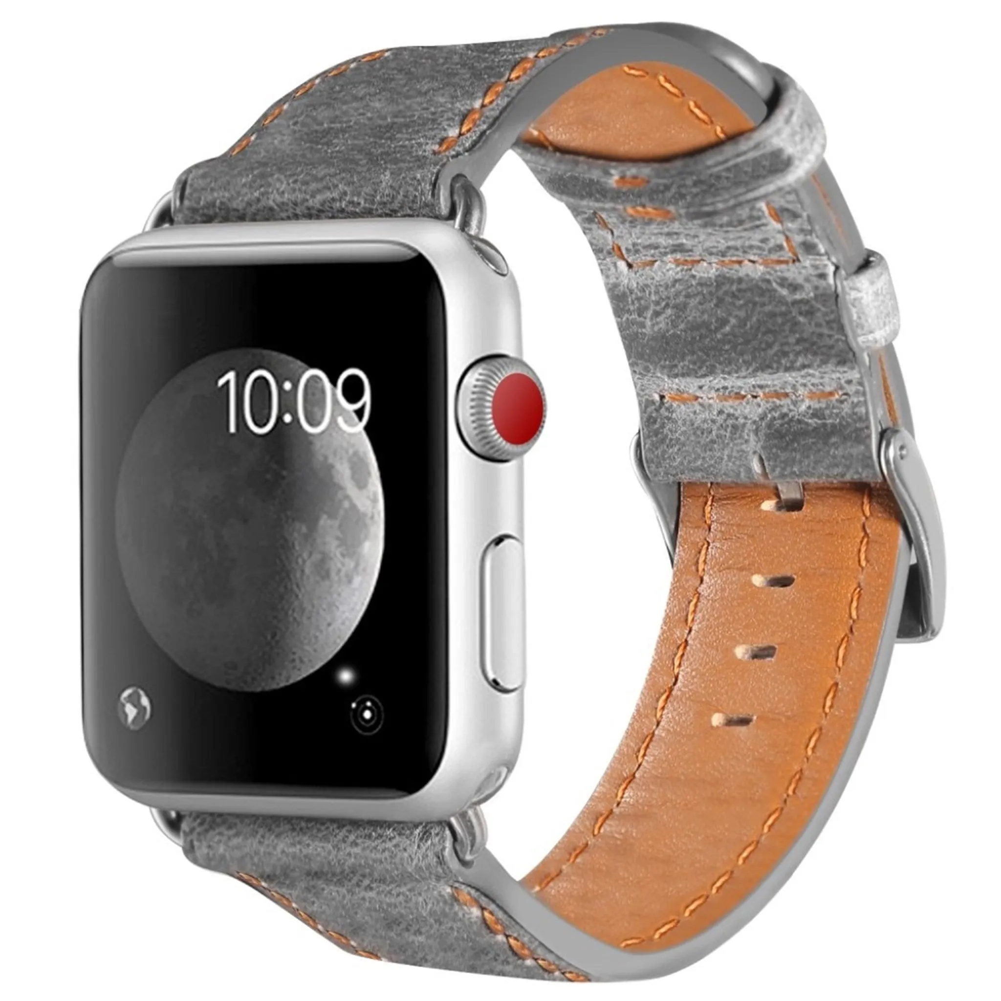 Apple Watch Series 5 44mm cool genuine leather watch band - Grey
