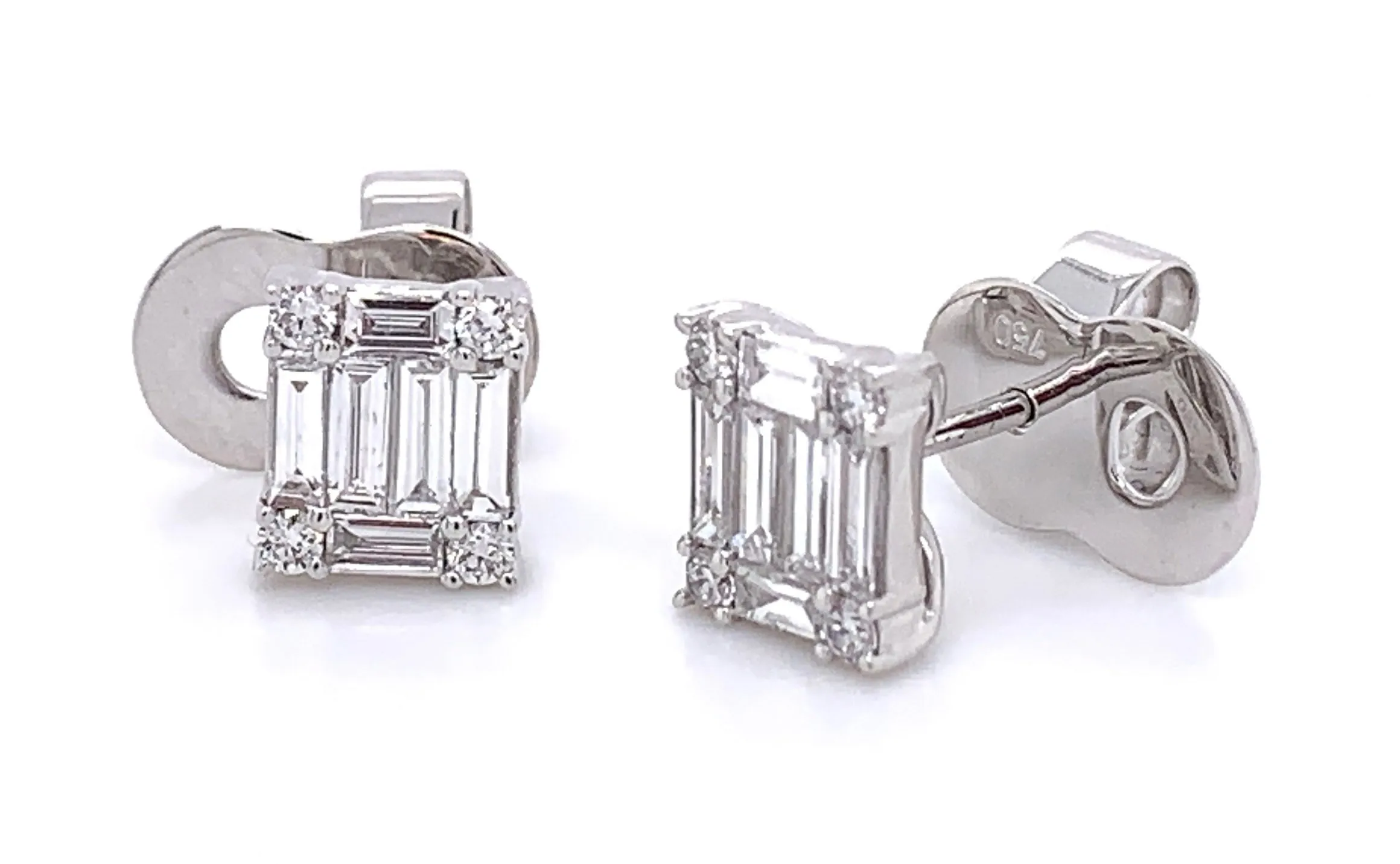 Baguette Diamond 0.61ct t.w. Stud  Earrings