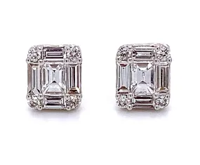 Baguette Diamond 0.67ct t.w. Stud  Earrings