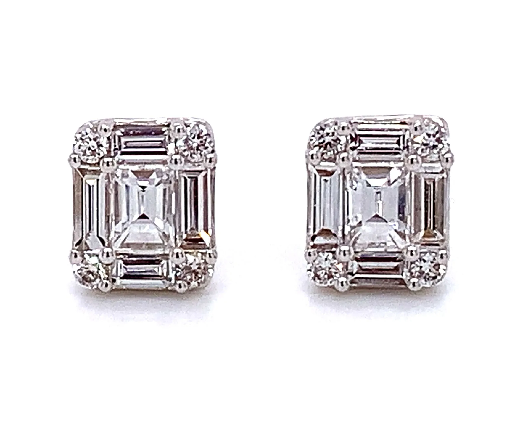 Baguette Diamond 0.67ct t.w. Stud  Earrings