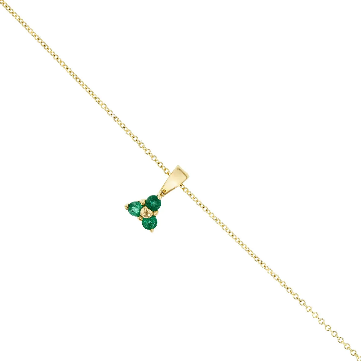 Bijou Collection Trefoil Emerald Pendant | 9K Yellow Gold