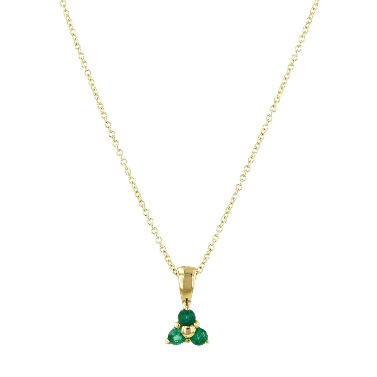Bijou Collection Trefoil Emerald Pendant | 9K Yellow Gold