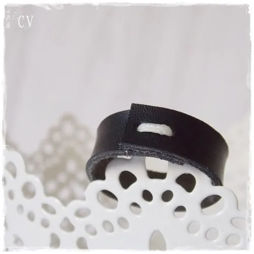 Black Leather Band Ring