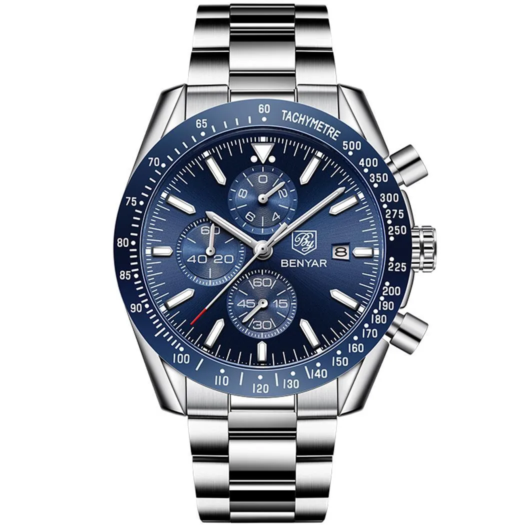 Blue & Silver Men's Watch