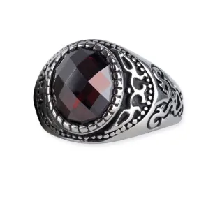 BOHEMIAN CRYSTAL STEEL RING