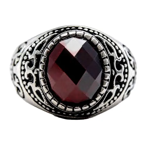BOHEMIAN CRYSTAL STEEL RING