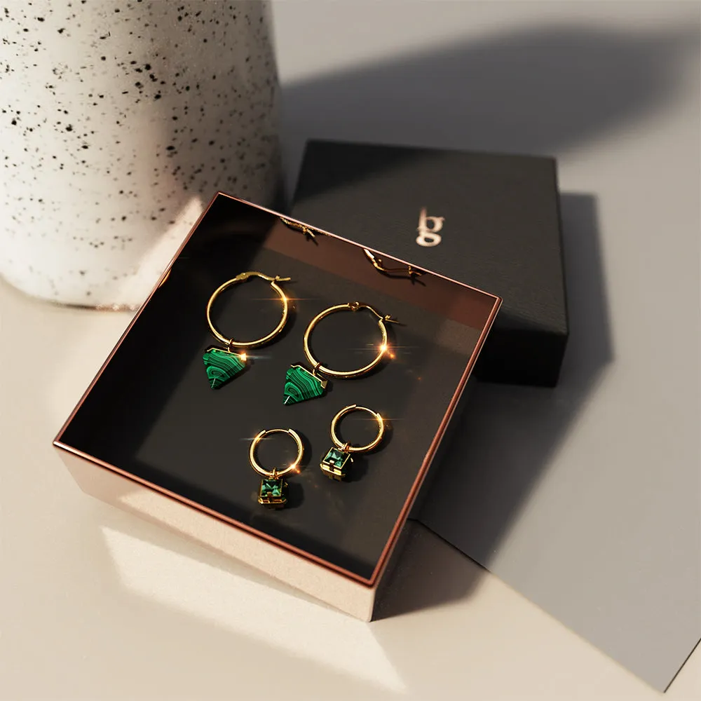 Boxed 2 Pairs of Gorgeous Natalie Earrings Set in Gold