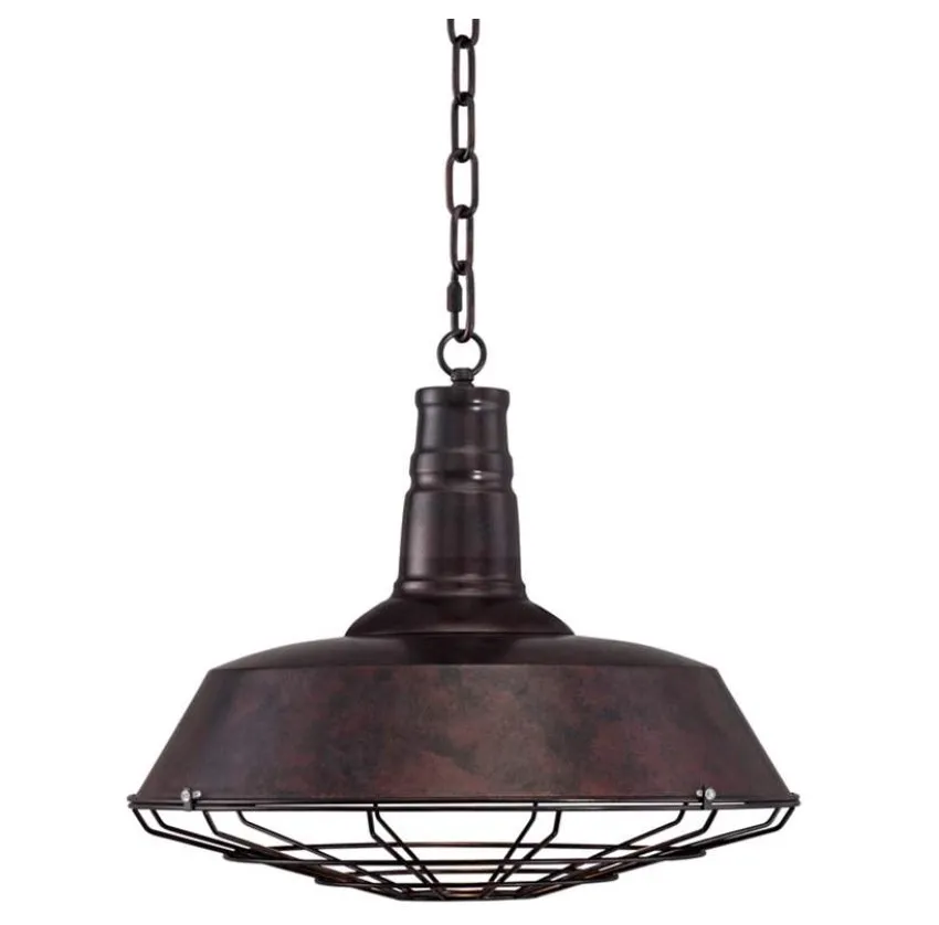 Bronze Industrial Cage Pendant Light