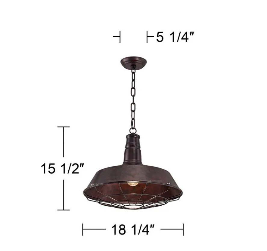 Bronze Industrial Cage Pendant Light