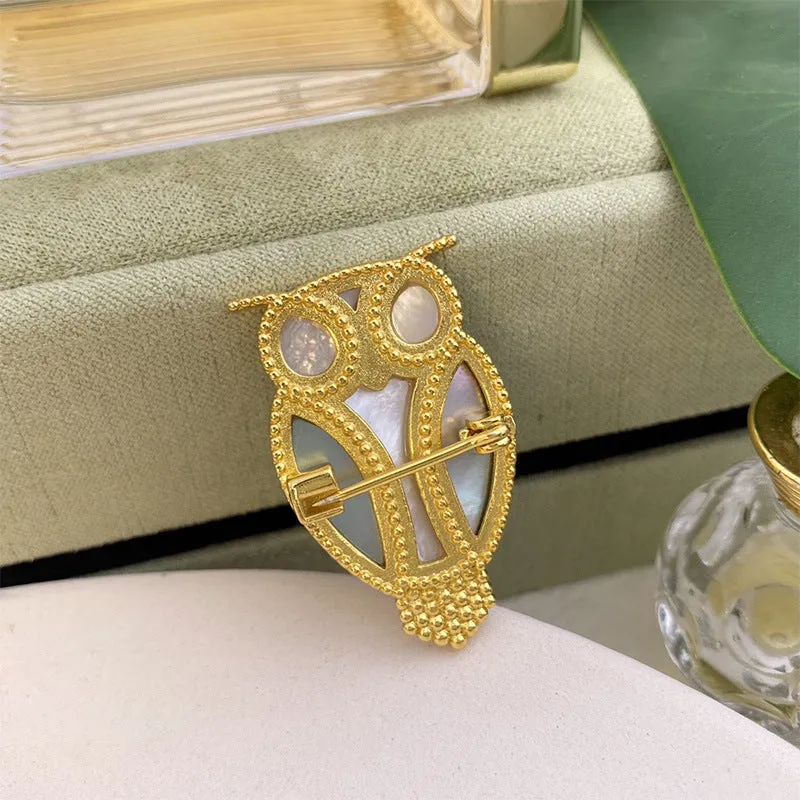 Bronze Owl Brooch