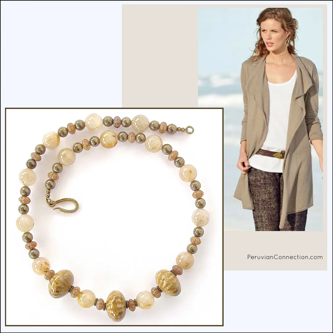 Camille: Golden Stone Necklace