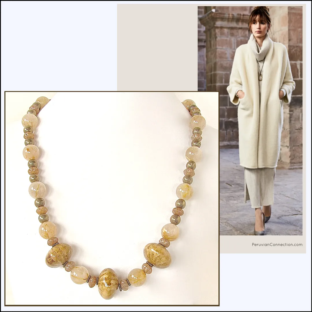 Camille: Golden Stone Necklace